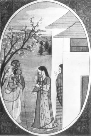 Krishna meeting Radha